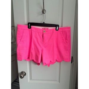 Lilly Pulitzer Buttercup Hot Pink Scalloped Shorts - Size 14